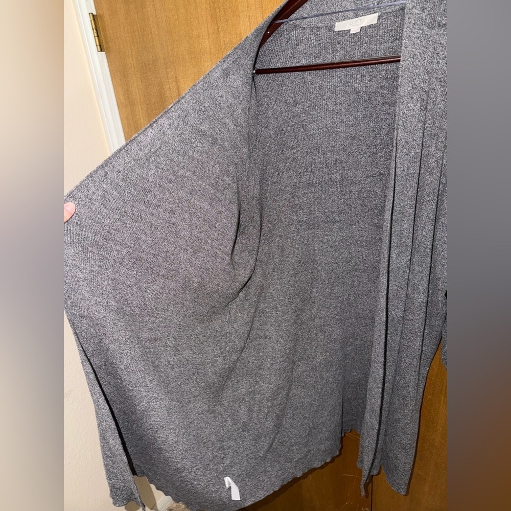 LOFT Plus Gray Open Front Longline Cardigan Sweater 24/26 - Picture 7 of 9